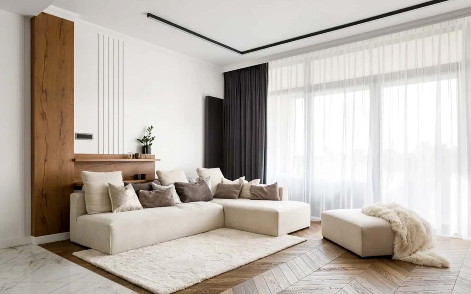 Custom curtains in a modern living space