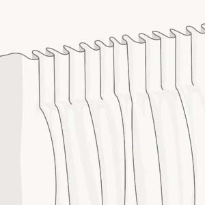 Pencil or gather pleat curtain heading